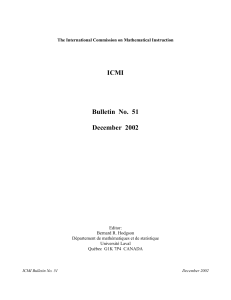 ICMI Bulletin  No.  51 December  2002