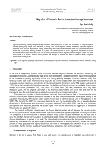 Migration of Youths in Russia: Impact on Sex-age Structures Ilya Kashnitsky