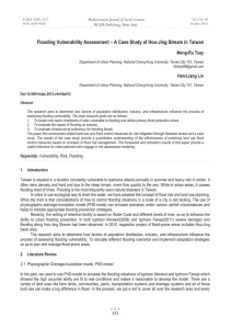 Flooding Vulnerability Assessment – A Case Study of Hou-Jing Stream... Meng-Ru Tsay Mediterranean Journal of Social Sciences MCSER Publishing, Rome-Italy