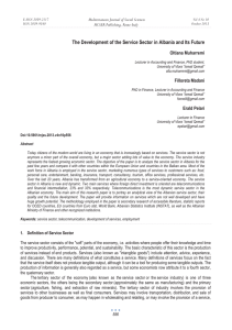 The Development of the Service Sector in Albania and Its... Oltiana Muharremi Mediterranean Journal of Social Sciences MCSER Publishing, Rome-Italy