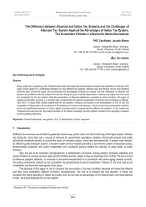 The Difference between Albanian and Italian Tax Systems and the... Albanian Tax System Against the Advantages of Italian Tax System.