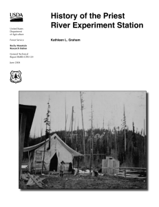 History of the Priest River Experiment Station Kathleen L. Graham United States