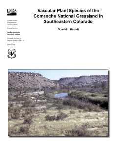Vascular Plant Species of the Comanche National Grassland in Southeastern Colorado