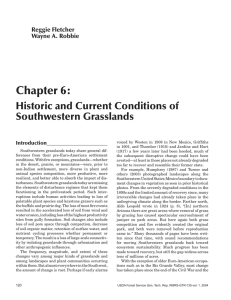 Chapter 6: Historic and Current Conditions of Southwestern Grasslands Reggie Fletcher