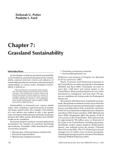 Chapter 7: Grassland Sustainability Deborah U. Potter Paulette L. Ford
