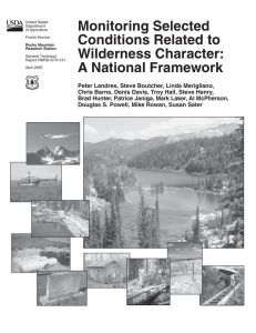 Monitoring Selected Conditions Related to Wilderness Character: A National Framework