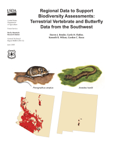 Regional Data to Support Biodiversity Assessments: Terrestrial Vertebrate and Butterﬂy