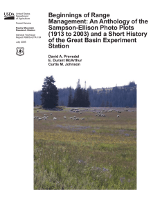 Beginnings of Range Management: An Anthology of the Sampson-Ellison Photo Plots