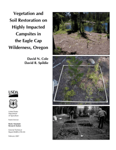 Vegetation and Soil Restoration on Highly Impacted Campsites in