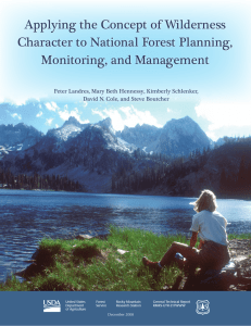 Applying the Concept of Wilderness Character to National Forest Planning,