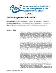 Fuel Management and Erosion Cumulative Watershed Effects of Fuel Management in the