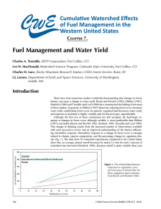 Fuel Management and Water Yield Cumulative Watershed Effects Western United States