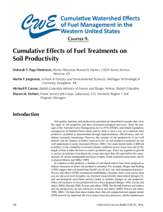 Cumulative Effects of Fuel Treatments on Soil Productivity Cumulative Watershed Effects