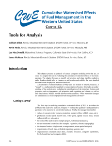 Tools for Analysis Cumulative Watershed Effects of Fuel Management in the