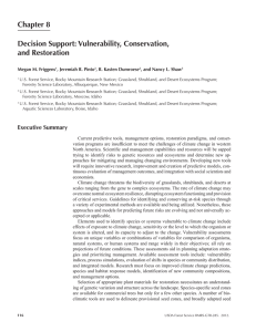 Chapter 8 Decision Support: Vulnerability, Conservation, and Restoration Megan M. Friggens