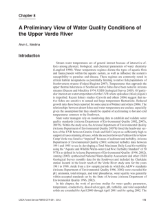 A Preliminary View of Water Quality Conditions of Introduction Chapter 8