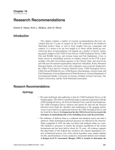 Research Recommendations Introduction Chapter 10