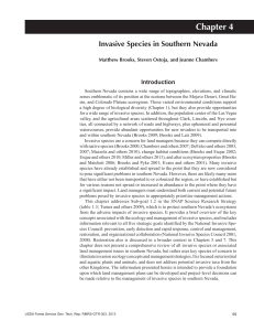 Chapter 4 Invasive Species in Southern Nevada Introduction