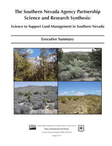 The Southern Nevada Agency Partnership Science and Research Synthesis: Executive Summary