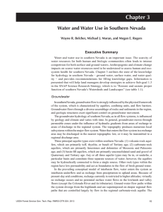 Chapter 3 Water and Water Use in Southern Nevada Executive Summary