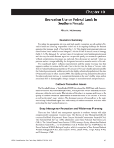 Chapter 10 Recreation Use on Federal Lands in Southern Nevada Executive Summary