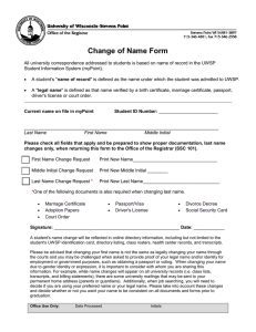 Change of Name Form