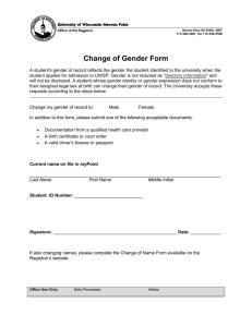 Change of Gender Form
