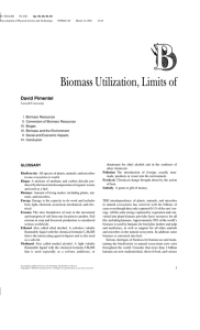 Biomass Utilization, Limits of David Pimentel