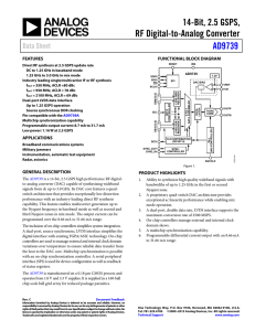 14-Bit, 2.5 GSPS, RF Digital-to-Analog Converter AD9739 Data Sheet