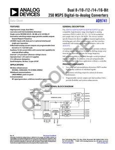 Dual 8-/10-/12-/14-/16-Bit 250 MSPS Digital-to-Analog Converters  AD9741