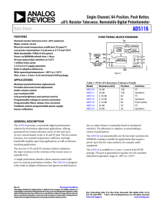 AD5116 Data Sheet Single-Channel, 64-Position, Push Button,