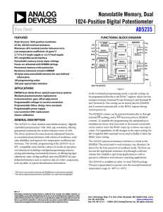 Nonvolatile Memory, Dual 1024-Position Digital Potentiometer AD5235 Data Sheet
