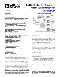 Quad 64-/256-Position I C Nonvolatile Memory Digital Potentiometers /