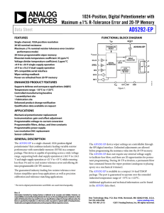 AD5292-EP 1024-Position, Digital Potentiometer with Maximum ±1% R-Tolerance Error and 20-TP Memory