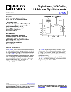 Single-Channel, 1024-Position, 1% R-Tolerance Digital Potentiometer AD5293 Data Sheet