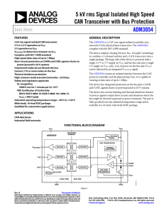 5 kV rms Signal Isolated High Speed ADM3054 Data Sheet
