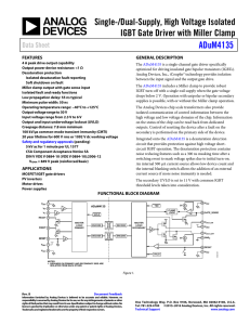 Single-/Dual-Supply, High Voltage Isolated IGBT Gate Driver with Miller Clamp  ADuM4135