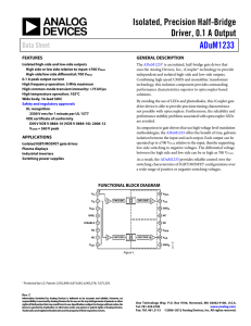 Isolated, Precision Half-Bridge Driver, 0.1 A Output ADuM1233 Data Sheet