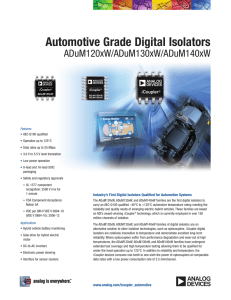 Automotive Grade Digital Isolators ADuM120xW/ADuM130xW/ADuM140xW