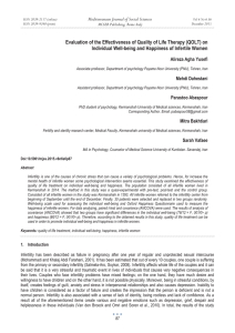 Evaluation of the Effectiveness of Quality of Life Therapy (QOLT)... Individual Well-being and Happiness of Infertile Women