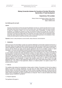 Railway Connection between the Countries of Corridor VIII and the