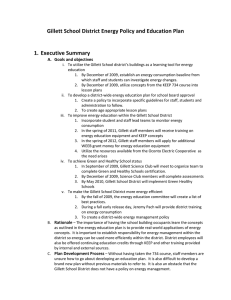 Gillett School District Energy Policy and Education Plan 1. Executive Summary