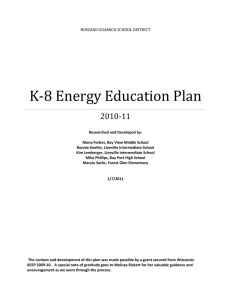 K-8 Energy Education Plan 2010-11