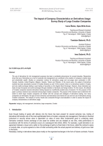 The Impact of Company Characteristics on Derivatives Usage: Ivana Štulec, Spec.M.Sc.Econ.