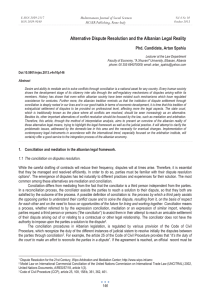 Alternative Dispute Resolution and the Albanian Legal Reality MCSER Publishing, Rome-Italy