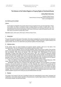 The Influence of the Political Regime on Property Rights in... Andrey Marin-Ostrovskiy Mediterranean Journal of Social Sciences MCSER Publishing, Rome-Italy