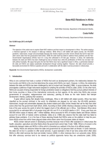 State-NGO Relations in Africa Miriam Hofisi Mediterranean Journal of Social Sciences