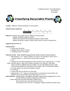 Classifying Recyclable Plastics