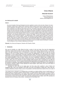 Crises of Bosnia Aleksandar Savanoviý  Mediterranean Journal of Social Sciences