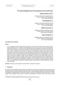 Pro-Cyclical Regulation and its Consequences in the Credit Crisis